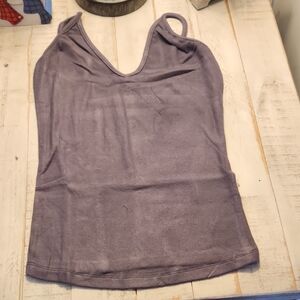 Elegant Charcoal Ribbed Tank Top